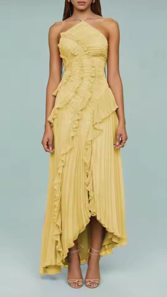 Elegant and Luxurious Lotus Lace Maxi Dress, Bodycon, Open Back, Lace Up, Robe 2025