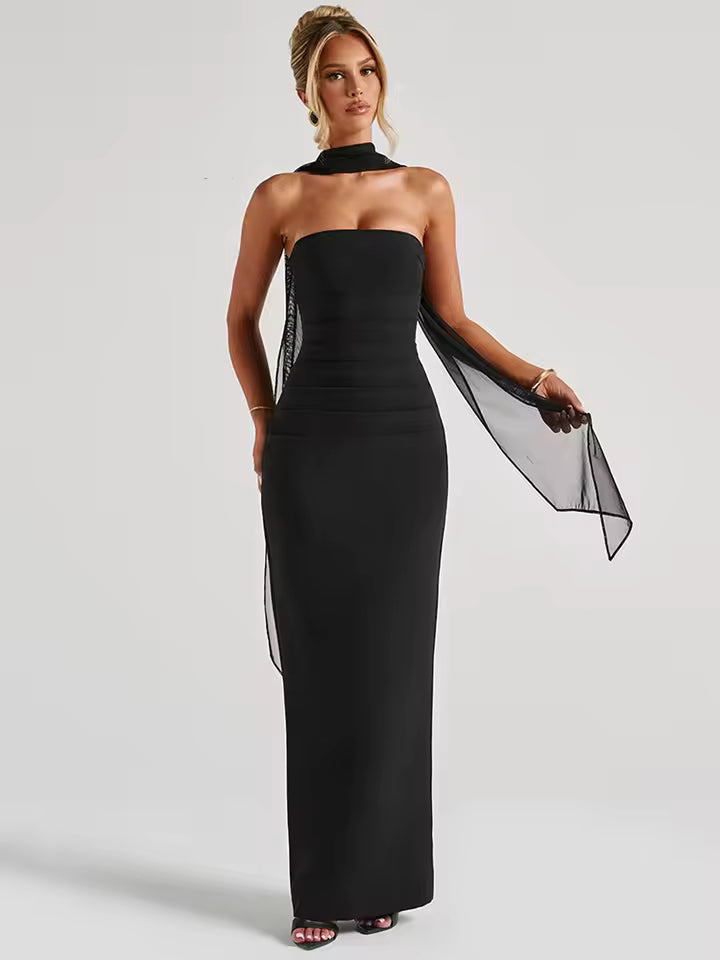 Sexy Maxi Dress For Women Fashion Off-shoulder Backless Bodycon Club Party Long Dress Elegant