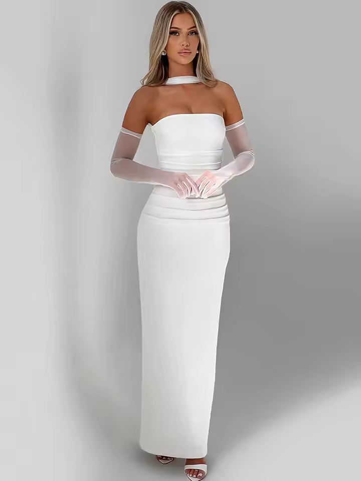 Sexy Maxi Dress For Women Fashion Off-shoulder Backless Bodycon Club Party Long Dress Elegant