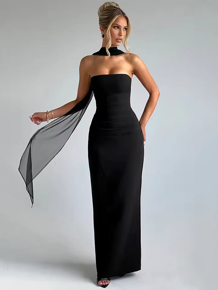 Sexy Maxi Dress For Women Fashion Off-shoulder Backless Bodycon Club Party Long Dress Elegant